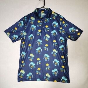 Maelreg Mens Performance Polo Short Sleeve All Over Print Size Medium